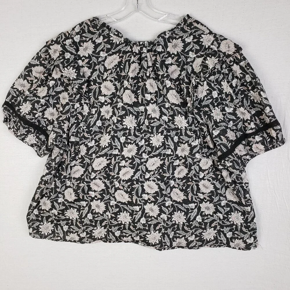 Angels Forever Young Peasant Blouse Top Floral Print Boho Cotton size 3X Resort - Picture 6 of 12